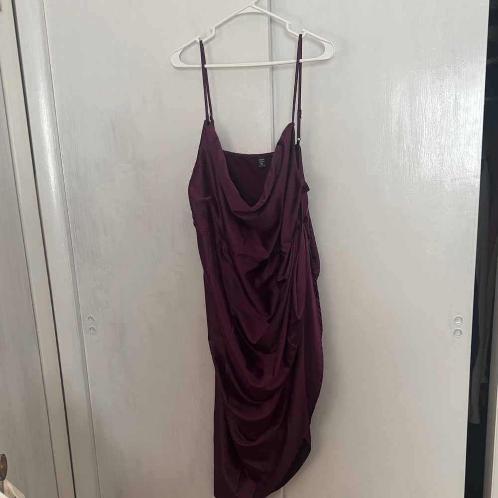 SHEIN Asymmetrical Dress in Deep Purple